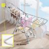 ATYUJKB Clothes Drying Rack Outdoor, Laundry Drying Rack Foldable with Wheels, Laundry Stand Organizer, Stainless Steel Laundry Room Drying Racks, Saves Space (150cm/59in) view 4