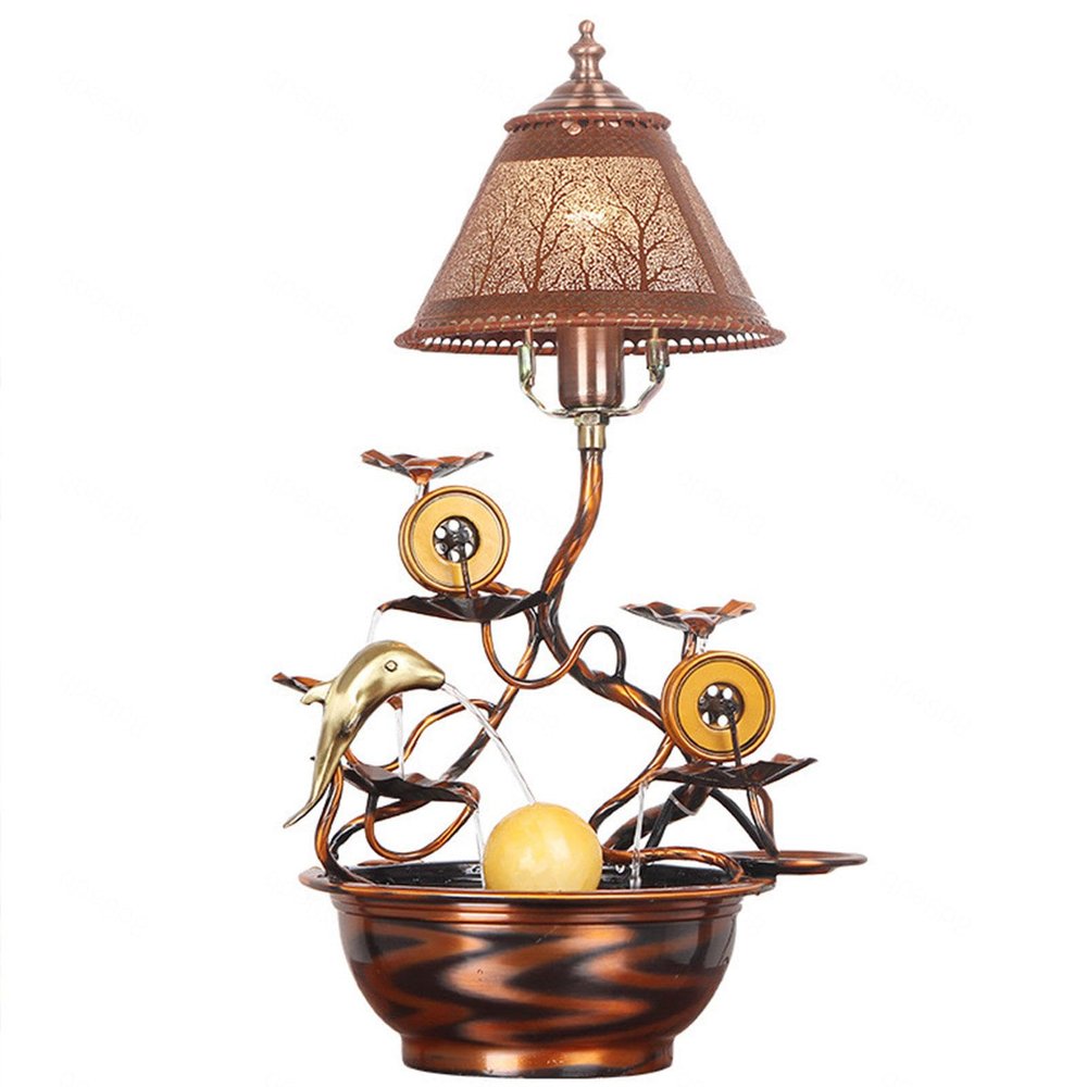 Pure Copper Tabletop Water Fountain Home Decor Soothing Sound Machine Indoor Zen Relaxation Waterfall Feature for Office, Living Room, or Bedroom Dcor
