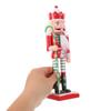 VOSAREA Christmas Nutcracker Figure Wooden Nutcracker King Ornament for Christmas Desktop Home Decor (25CM, Cane Red Hat) view 4
