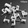 CLENEA 100pcs Nail Cable Clip Office DIY Wall Square Trough Mount Home Supplies Sub Line Fixing Clamp Wire Card Multipurpose (Color : 14mm) view 2