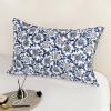 100% Pure Mulberry Silk Pillowcase King Size for Hair and Skin,Navy Blue Real Silk Pillow Cases with Zipper,Soft and Cooling,Both Sides Natural Slip Silk,Floral Print,1pc(20"x36", Pattern6) view 1