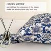 100% Pure Mulberry Silk Pillowcase King Size for Hair and Skin,Navy Blue Real Silk Pillow Cases with Zipper,Soft and Cooling,Both Sides Natural Slip Silk,Floral Print,1pc(20"x36", Pattern6) view 3