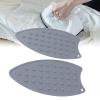 2 Pcs Thicker Silicone Iron Rest Pads, Multipurpose Heat Resistant Iron Mat, Durable Mini Silicone Iron Pad Protective Pads for Iron to Protect Your Table During Ironing(Gray) view 2
