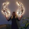 LED Lights Metal Angel Wings Wall Decor - 1 Pair Angel Wings Wall Sculpture Art for Indoor Outdoor Hanging in Home, Bedroom, Living Room, Office view 1