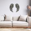 LED Lights Metal Angel Wings Wall Decor - 1 Pair Angel Wings Wall Sculpture Art for Indoor Outdoor Hanging in Home, Bedroom, Living Room, Office view 4