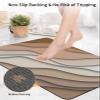 Bath Rugs Bathroom Rug,Brown Stripe Gradient Geometric Absorbent Diatomaceous Earth Bath Mat Quick Drying Non-Slip Washable Shower Mat,Water Waves Modern Abstract Art Doormat for Bathtub 20x32in view 4