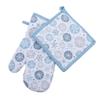 Elsie & Zoey Oven Mitts and Pot Holders Sets - 2-Piece Winter Snowflake Oven Mitt & Pot Holder Set in Snowday, Quilted Cotton, Christmas Holiday Design, Perfect Kitchen and Cooking Essentials view 2