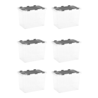 Superio 6-Pack Clear Storage Bins with Lids (15"x10"x10.25") - Stackable Plastic Containers, BPA-Free, Odor-Free, Home/Office/Dorm Organizers, 17 Quart