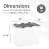 Superio 6-Pack Clear Storage Bins with Lids (15"x10"x10.25") - Stackable Plastic Containers, BPA-Free, Odor-Free, Home/Office/Dorm Organizers, 17 Quart view 2