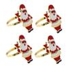 ABOOFAN 4pcs Christmas Napkin Rings Rhinestone Accessories Napkin Holders for Tables Wedding Accessories Christmas Santa Napkin Rings s Napkins and Rings Santa Claus view 1