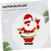 ABOOFAN 4pcs Christmas Napkin Rings Rhinestone Accessories Napkin Holders for Tables Wedding Accessories Christmas Santa Napkin Rings s Napkins and Rings Santa Claus view 3