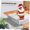 ABOOFAN 4pcs Christmas Napkin Rings Rhinestone Accessories Napkin Holders for Tables Wedding Accessories Christmas Santa Napkin Rings s Napkins and Rings Santa Claus view 4