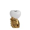 AISEER Scandinavian Minimalist Creative Light Luxury Ceramic Vase Ceramic Hand Vase Creative Hand Holding Heart Vase, Modern Art Vase Heart Flower Vase for Wedding Home Decor, Love Gifts view 1