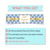 Cathy Wraps Personalized Water Bottle Labels, Birthday Party Favors, Pack of 25 Peel and Stick Waterproof Wrappers (Baby Blue) view 3