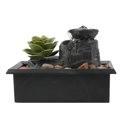 HYQHYX Zen Garden Automatic Desktop Fountain Desktop Fountain Desk Lucky Waterfall Fountain Indoor Desktop Decoration Water
