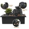 HYQHYX Zen Garden Automatic Desktop Fountain Desktop Fountain Desk Lucky Waterfall Fountain Indoor Desktop Decoration Water view 3