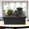 HYQHYX Zen Garden Automatic Desktop Fountain Desktop Fountain Desk Lucky Waterfall Fountain Indoor Desktop Decoration Water view 4