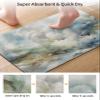 Blue White Cloud Diatomite Bath Mat for Bathroom, Modern Abstract Natural Landscape Scenery Super Absorbent Mat Washable Quick Drying Diatomaceous Mat for Bathroom Shower Sink Floor Runner Rugs 16x24 view 3
