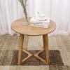HASMI Coffee Table Round Small End Side Coffee Tables Sofa Small Side Table Nightstand Wood Accent Table for Living Room Bedroom Terrace Bristro Table view 2