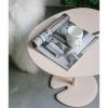 HASMI Coffee Table Round Side Table Elegant Lotus Leaf Design End Table Matte Texture Small Tables for Living Room, Accent Tables, Side Table for Small Spaces20" Tall Bristro Table (Color : Gray) view 4