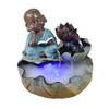 HYQHYX Zen Garden Automatic Desktop Fountain Desktop Fountain Little Monk Zen Atomized Fountain Desk Lucky Flowing Water Fountain view 1
