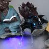 HYQHYX Zen Garden Automatic Desktop Fountain Desktop Fountain Little Monk Zen Atomized Fountain Desk Lucky Flowing Water Fountain view 4