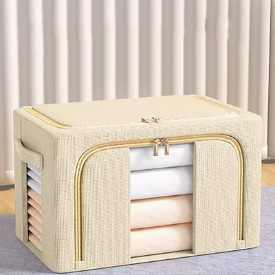 Wardrobe boxes clothing storage bags clothes organizer clothes storage Clothes storage box household clothing finishing box wardrobe clothes folding storage box ( Color : Yellow , Size : 19.68*15.74*1