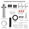 MRbrew 3 Tap Draft Beer Tower, SS 3'' Kegerator Tower & Stainless Core Self-Closing Faucet Pre-assembled Keg Tower Support Countertop and Kegerator Installation for Home, Bar, Party Beer Dispenser view 3