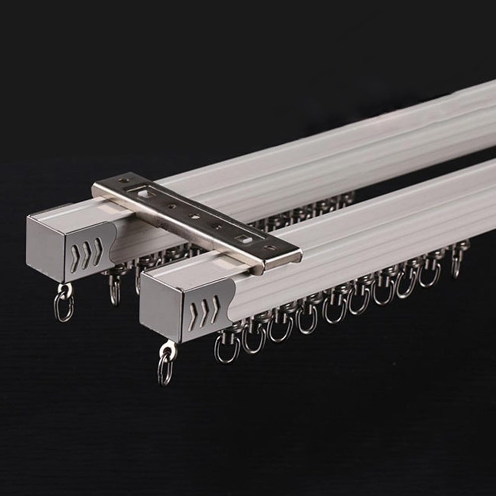 Heavy Duty Aluminum Alloy Curtain Track Straight Rail Room Divider Ceiling Curtain Track Ceiling Mounted/Wall Mount Complete Kit (Color : C-b-2, Size : 4.9ft/1.5m)