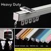 Heavy Duty Aluminum Alloy Curtain Track Straight Rail Room Divider Ceiling Curtain Track Ceiling Mounted/Wall Mount Complete Kit (Color : C-b-2, Size : 4.9ft/1.5m) view 4