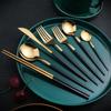 30-Pieces Black Gold Silverware Set Flatware Cutlery Set for 6 Forks Utensil Sets Home Essentials for New Home Kitchen Mirror Polished Ergonomic Durable Birthday Party Best Gift Combo view 4