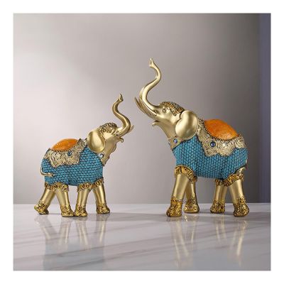 AOPPLSOT Elephant Decoration, Elephant Decoration Figure, Elephant Decoration for Bedroom, Decoration Living Room Window Sill Apartment Office Wine Cabinet, Resin, Crafts,Elephants Small