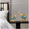 AOPPLSOT Elephant Decoration, Elephant Decoration Figure, Elephant Decoration for Bedroom, Decoration Living Room Window Sill Apartment Office Wine Cabinet, Resin, Crafts,Elephants Small view 3