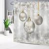 LB Christmas Shower Curtain Decor, Gold and Silver Xmas Ball New Year Winter Holiday Grey Shower Curtain for Bathroom 72x72 Inch Polyester Fabric Bathroom Decoration Bath Curtains Hooks Included view 2