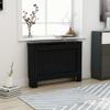 GOLINPEILO MDF Household Living Room Heater Heating Side Stand Radiator Cover Cabinet Shelf, Radiator Cover Heating Cabinet Shelf, Black/Cross Style, 44.1"x7.5"x32.1" view 1