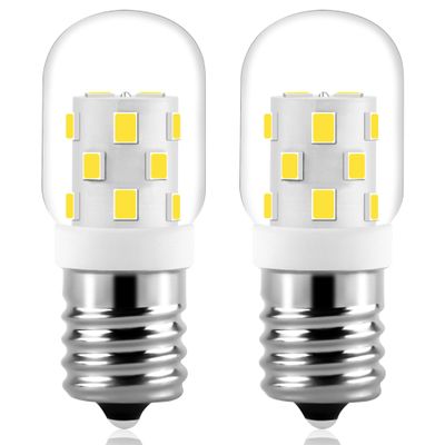 AMI PARTS E17 LED Light Bulb 3W Daylight White, 8206232A 40 Watt Appliance Bulb Incandescent Equivalent,for Microwave Light Bulbs Under Hood Refrigerators Oven (2 Packs 6000K Cool White) Non-dimmable