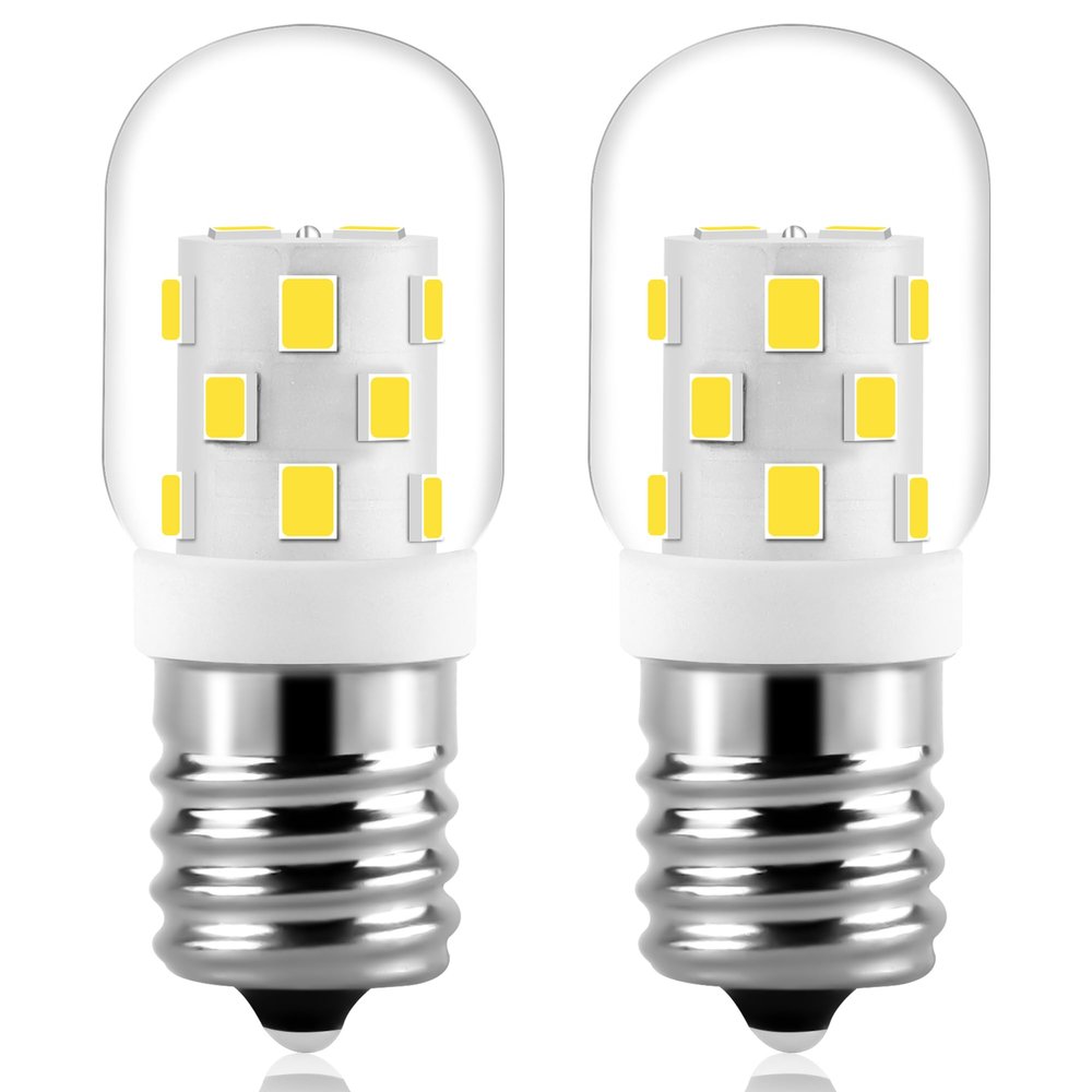 AMI PARTS E17 LED Light Bulb 3W Daylight White, 8206232A 40 Watt Appliance Bulb Incandescent Equivalent,for Microwave Light Bulbs Under Hood Refrigerators Oven (2 Packs 6000K Cool White) Non-dimmable