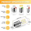 AMI PARTS E17 LED Light Bulb 3W Daylight White, 8206232A 40 Watt Appliance Bulb Incandescent Equivalent,for Microwave Light Bulbs Under Hood Refrigerators Oven (2 Packs 6000K Cool White) Non-dimmable view 2