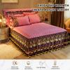 Luxury Velvet Bed Skirts Full /King/Queen 3 Piece Quilted Mattress Protective Cover with 2 Pillow, Thick Cover Bed Skirt with Bedskirt, 18 Inches Deep Ruffle Drop Fitted Sheet Bedspread ( Color : #26 view 2