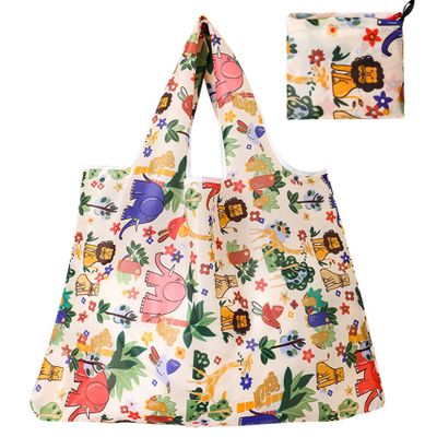 DAMAJI Reusable Grocery Bags Shopping Bags Groceries Totes Foldable Fashion Bags Cute Cartoon Large Grocery Bags (Animals)