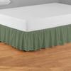Ruffled Bed Skirt King 24" Inch Drop Dust Ruffle with Platform, 100% Cotton 800 Thread Count, Wrinkle and Fade Resistant Dust Ruffle Sage Solid view 1