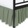 Ruffled Bed Skirt King 24" Inch Drop Dust Ruffle with Platform, 100% Cotton 800 Thread Count, Wrinkle and Fade Resistant Dust Ruffle Sage Solid view 3