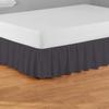 Ruffled Bed Skirt Twin XL 24" Inch Drop Dust Ruffle with Platform, 100% Cotton 800 Thread Count, Wrinkle and Fade Resistant Dust Ruffle Dark Grey Solid view 1