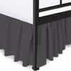 Ruffled Bed Skirt Twin XL 24" Inch Drop Dust Ruffle with Platform, 100% Cotton 800 Thread Count, Wrinkle and Fade Resistant Dust Ruffle Dark Grey Solid view 3