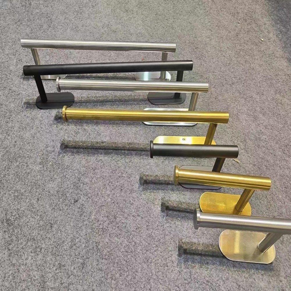 Kitchen Stainless Steel Tissue Rack Non-Punching Wall Mounted Roll Holder Plastic Wrap Storage Rack Storage Rack