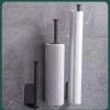 Kitchen Stainless Steel Tissue Rack Non-Punching Wall Mounted Roll Holder Plastic Wrap Storage Rack Storage Rack view 2