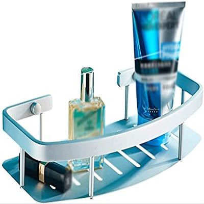 OSKOUR Bathroom Shelves Shower Organiser Space Aluminum Washstand Basket Hollow-Carved Design Guardrail Durable (Size : B-280x100x53mm) (Color : A, Size : B-280x100x53mm)