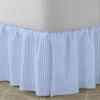 Ruffled Bed Skirt King 24" Inch Drop Dust Ruffle with Platform, 100% Cotton 800 Thread Count, Wrinkle and Fade Resistant Dust Ruffle Navy Blue Stripe view 2