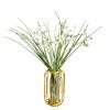 LNGODEHO 8pcs Artificial Silk Daisy Plastic Flower Bouquet Realistic Stems DIY Greenery Shrubs Plants for Home Kitchen Garden Wedding Party Decor (White) view 2