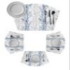 Abstract Branch Wedge Shaped Placemats for Dining Table Set of 6, Gray and Blue Gradient Round Table Placemats Washable Table Mats for Kitchen Farmhouse Hotel view 1